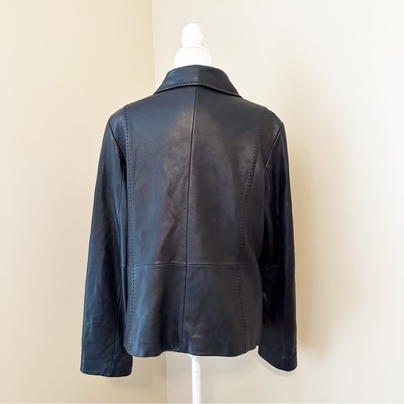 Tiboa Leathers Button Front Black Leather Jacket - XL - Picture 4 of 15